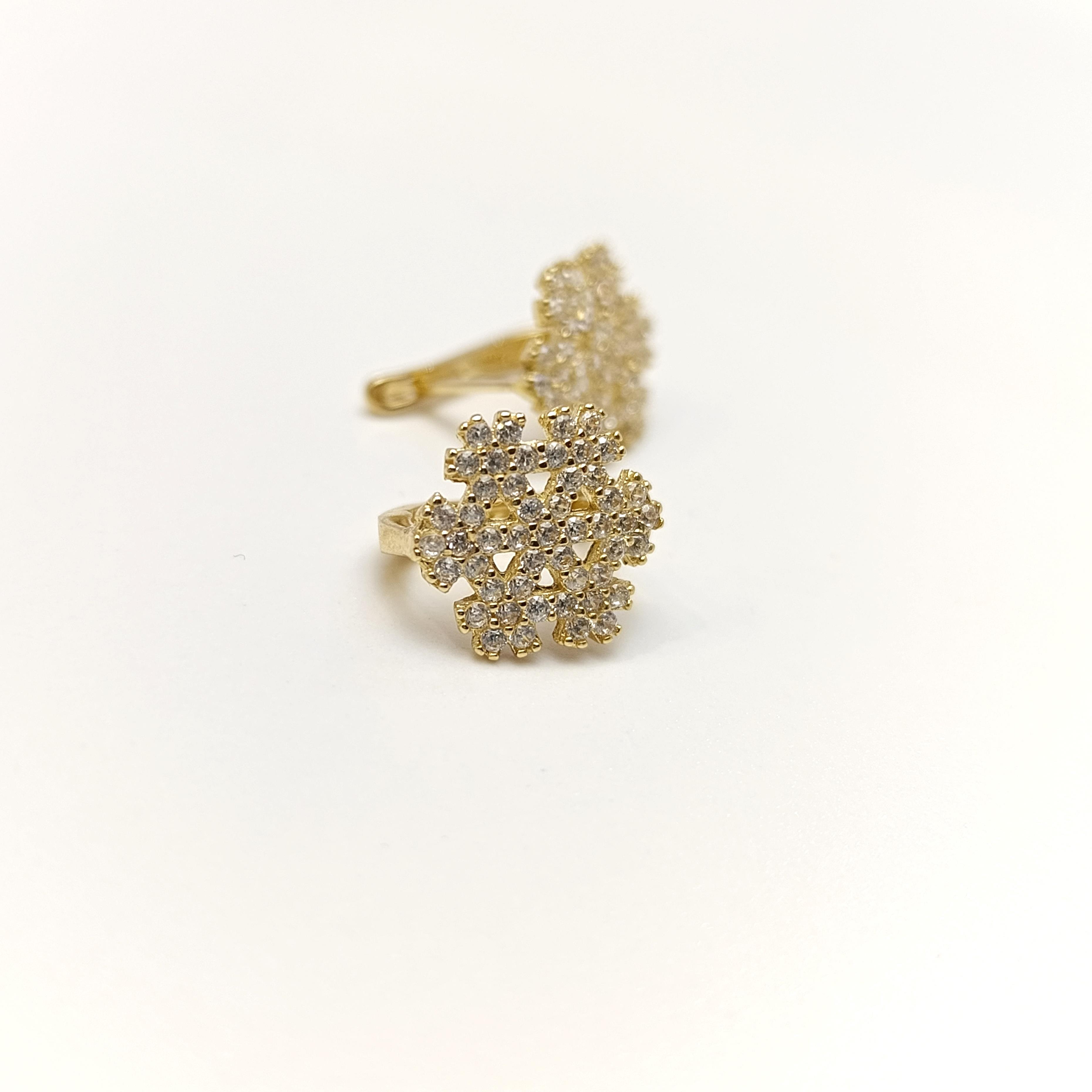 Kar Tanesi Küpe 14 Ayar Altın HD VİDEOLU