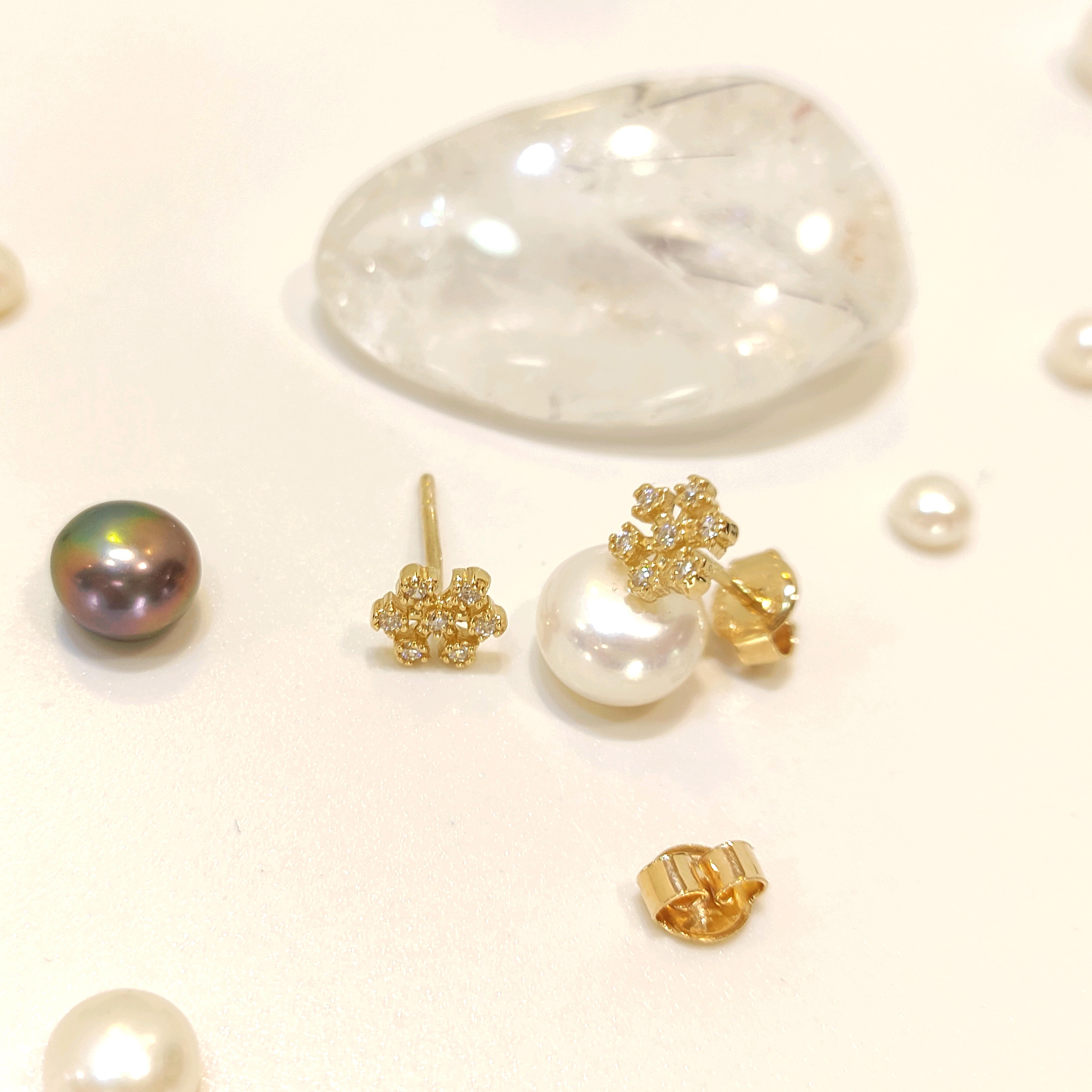 Kar Tanesi Vidalı Küpe 14 Ayar Altın 