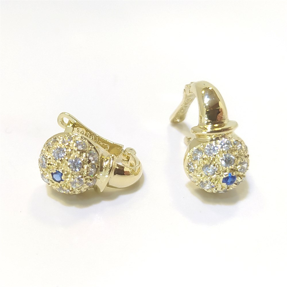 Karpuz Top Küpe 14 Ayar Altın