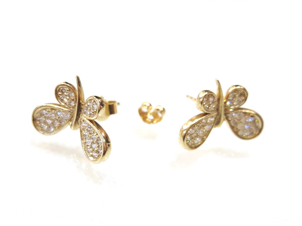 Kelbek Vidalı Küpe 14 Ayar Altın 3 Boyutlu Resim