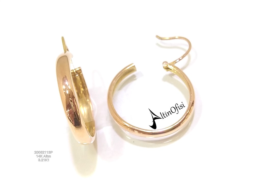 Klasik Halka Küpe 14 Ayar Altın