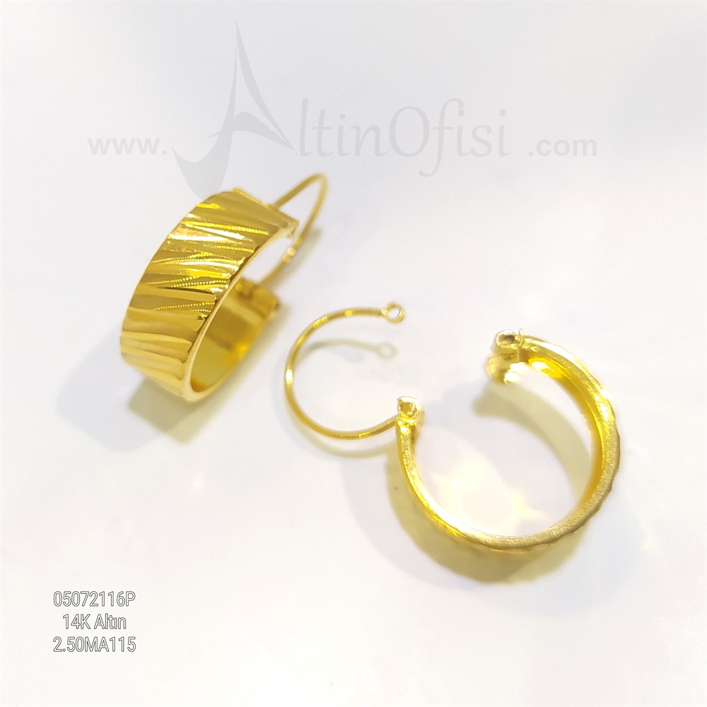 Klasik Halka Küpe 14 Ayar Altın