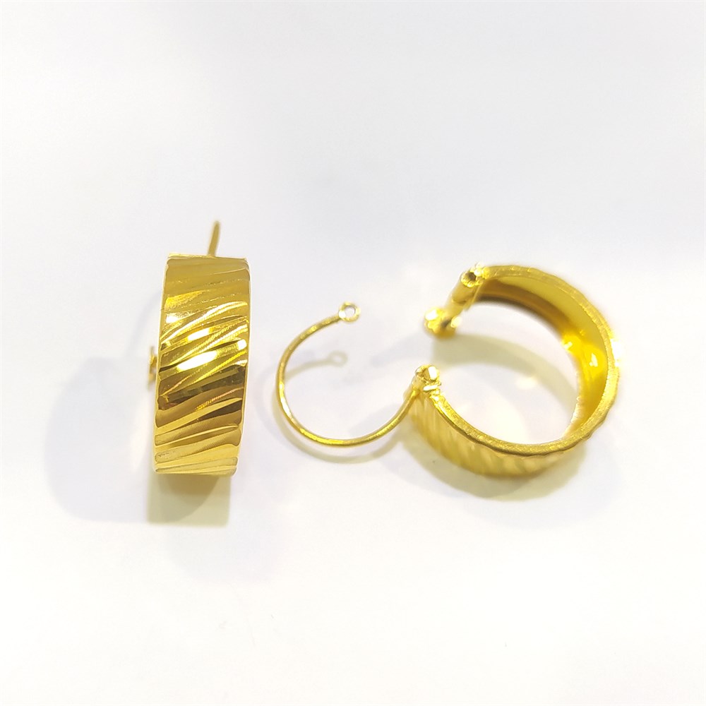 Klasik Halka Küpe 14 Ayar Altın