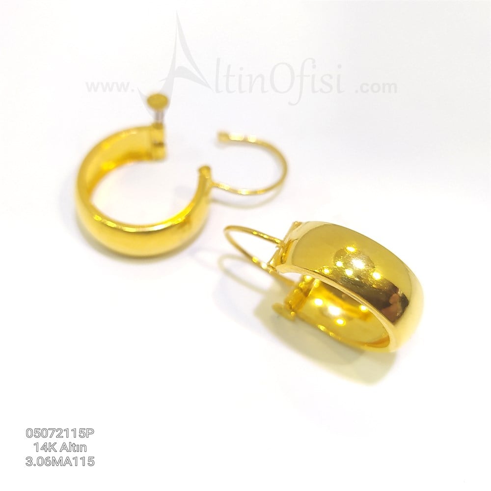 Klasik Halka Küpe 14 Ayar Altın