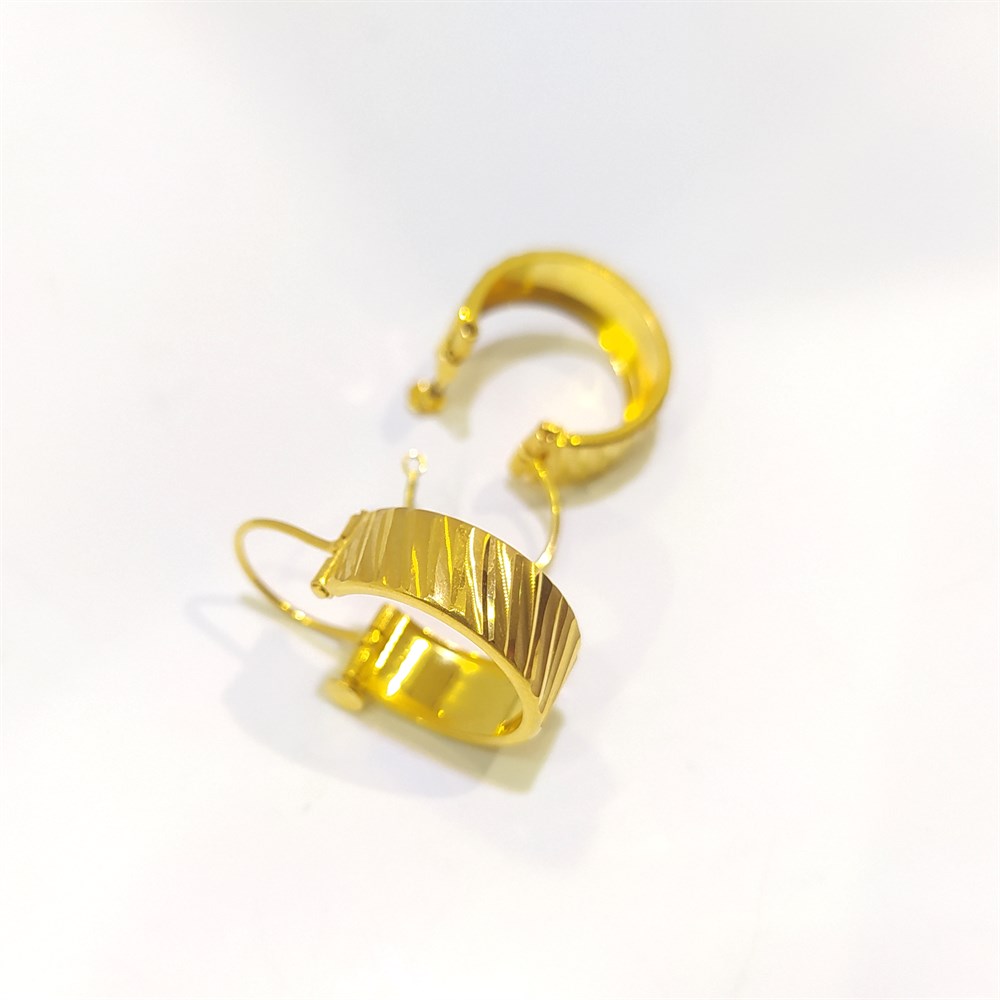 Klasik Halka Küpe 14 Ayar Altın