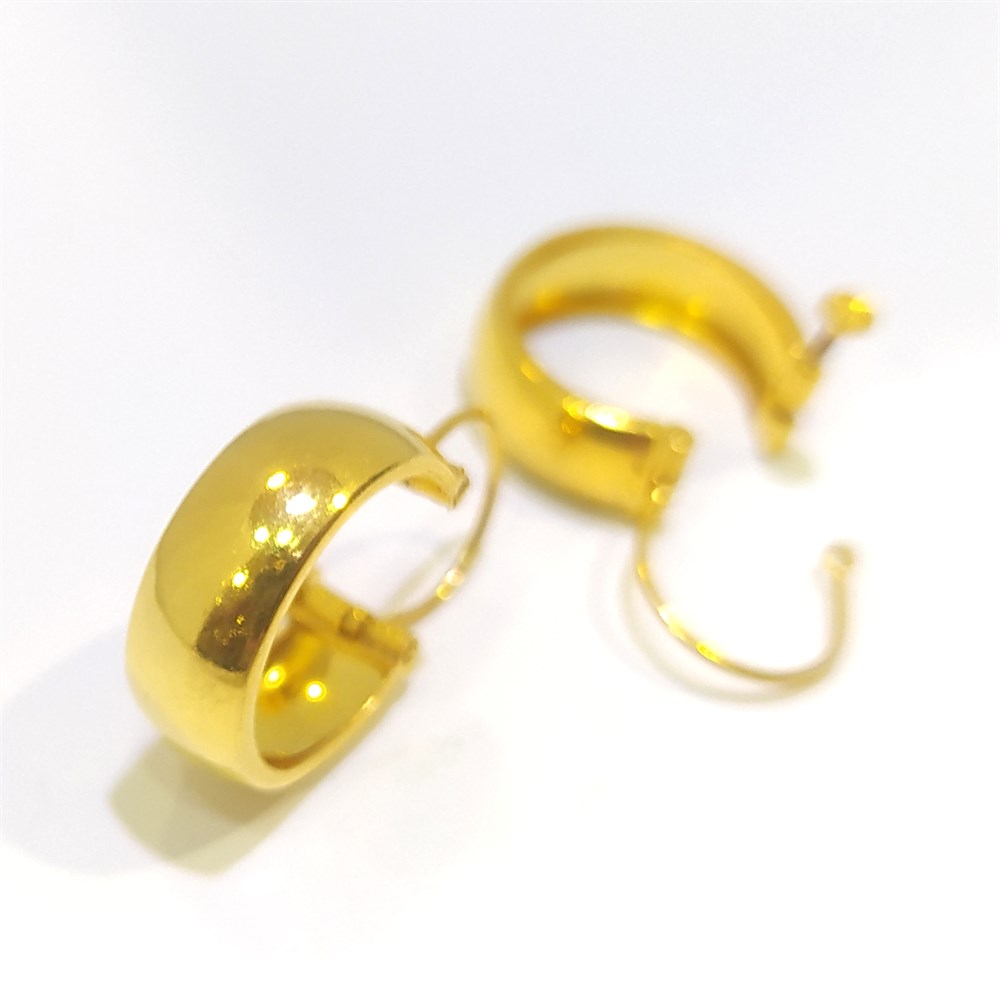 Klasik Halka Küpe 14 Ayar Altın