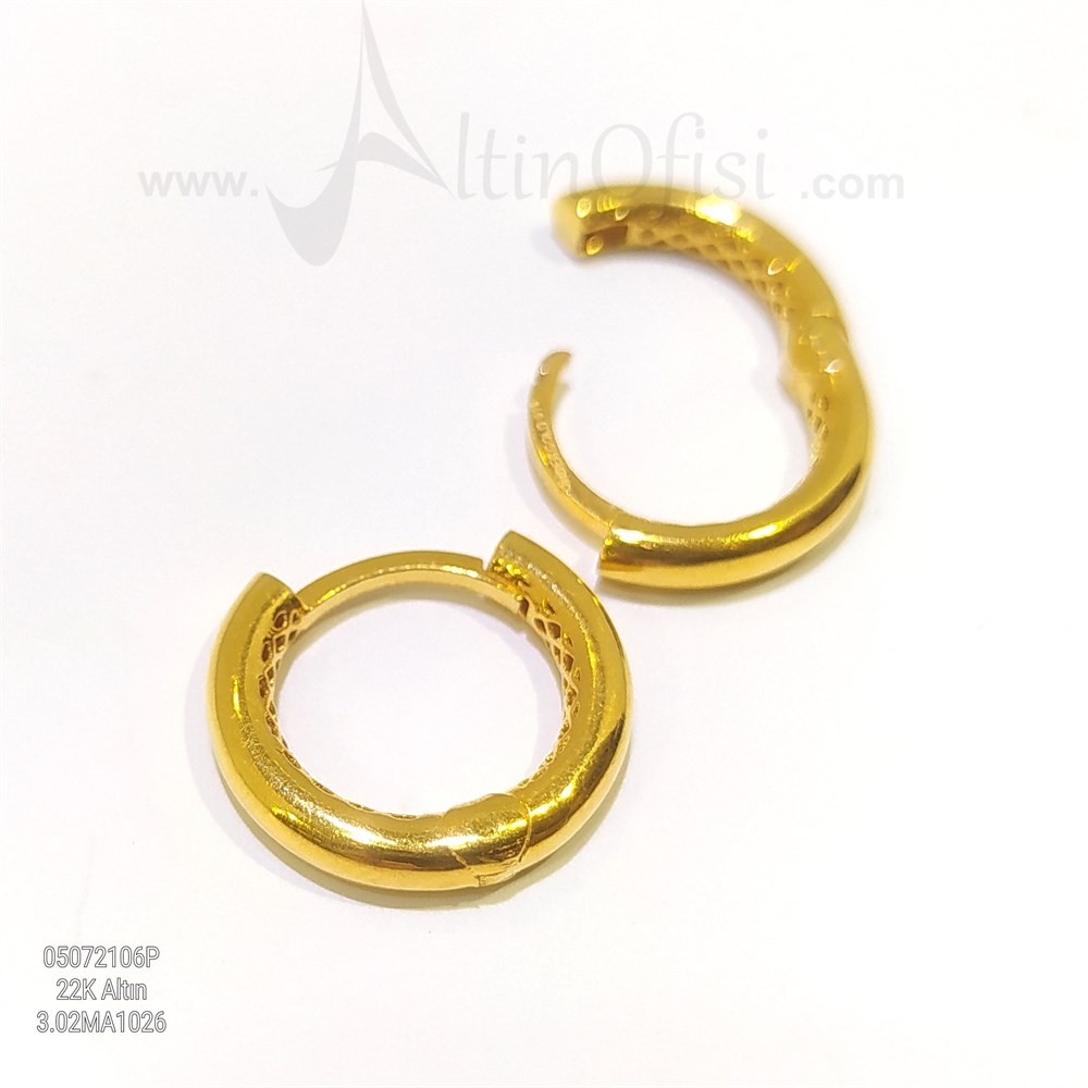 Klasik Halka Küpe  22 Ayar Altın