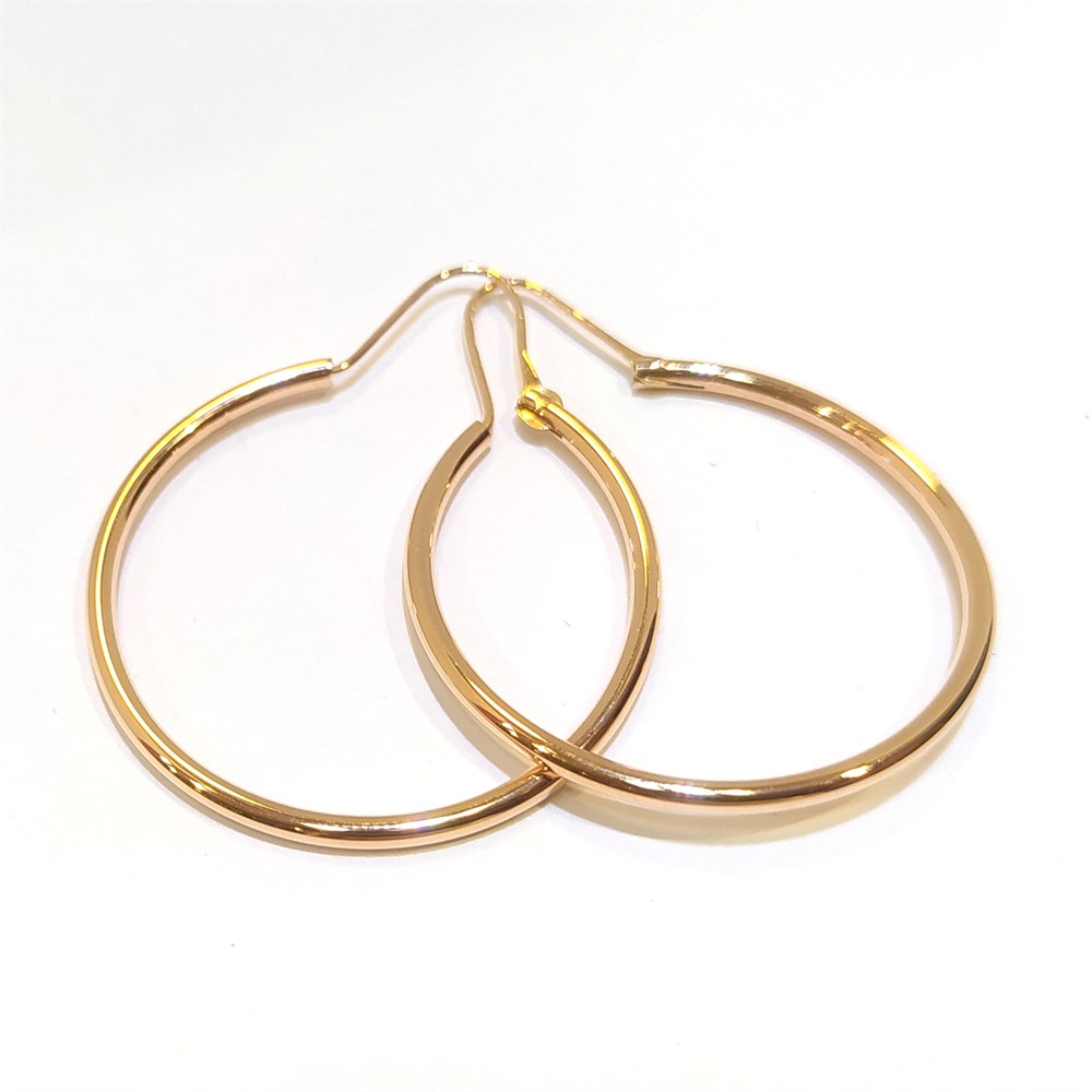 Klasik Halka Sallanan Küpe 14 Ayar Altın