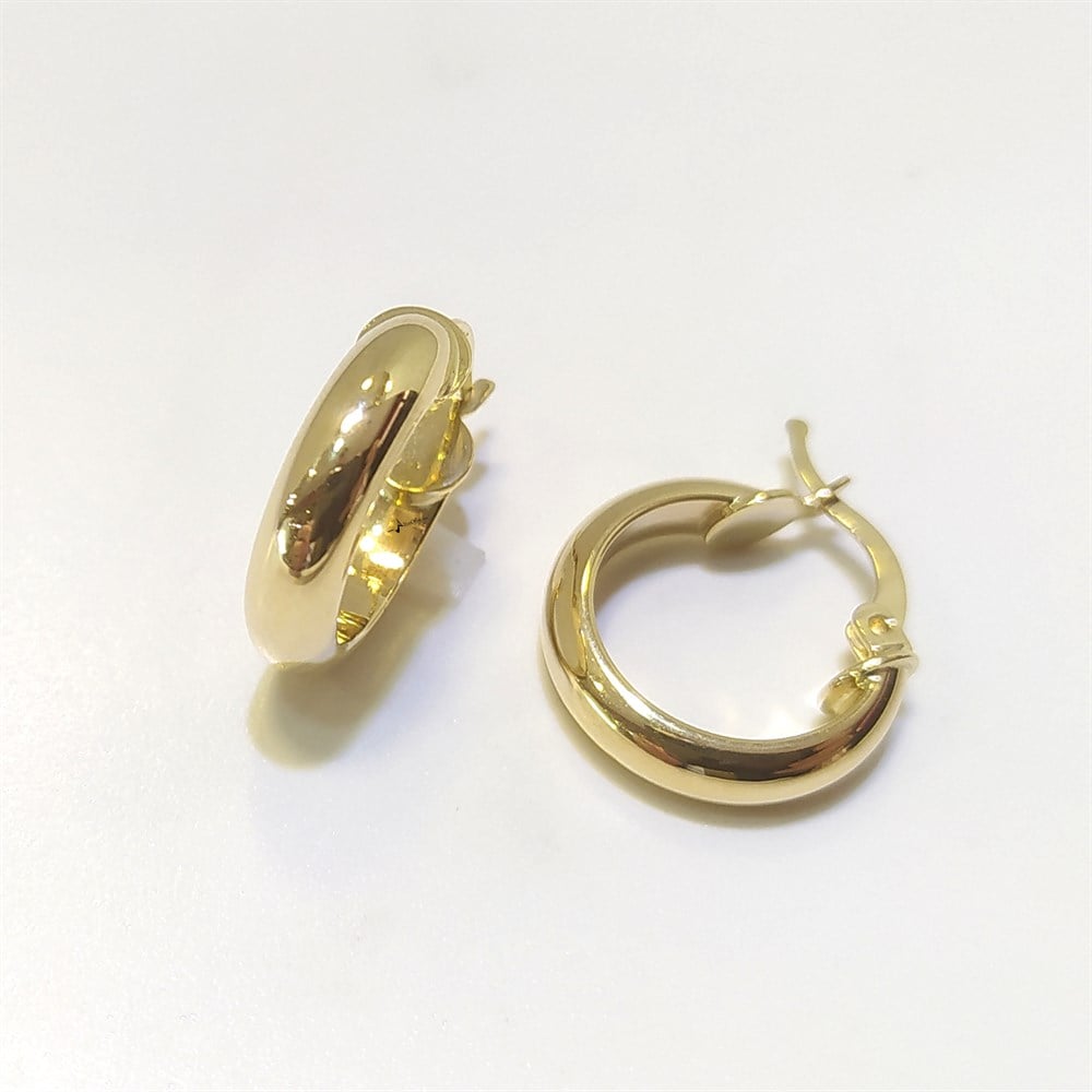 Klasik Küpe Halka Küpe 14 Ayar Altın