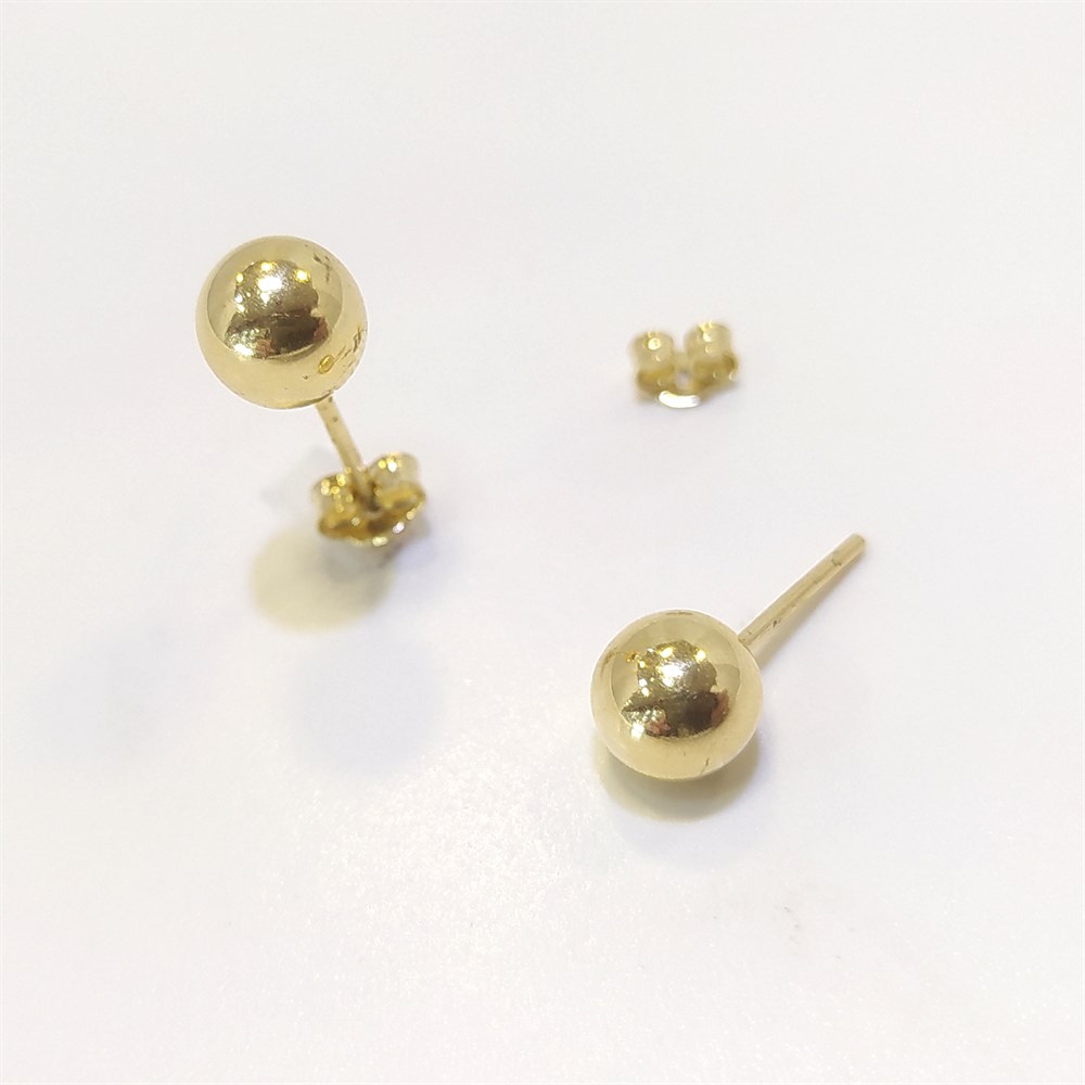 Klasik Top Vidalı Küpe 14 Ayar Altın