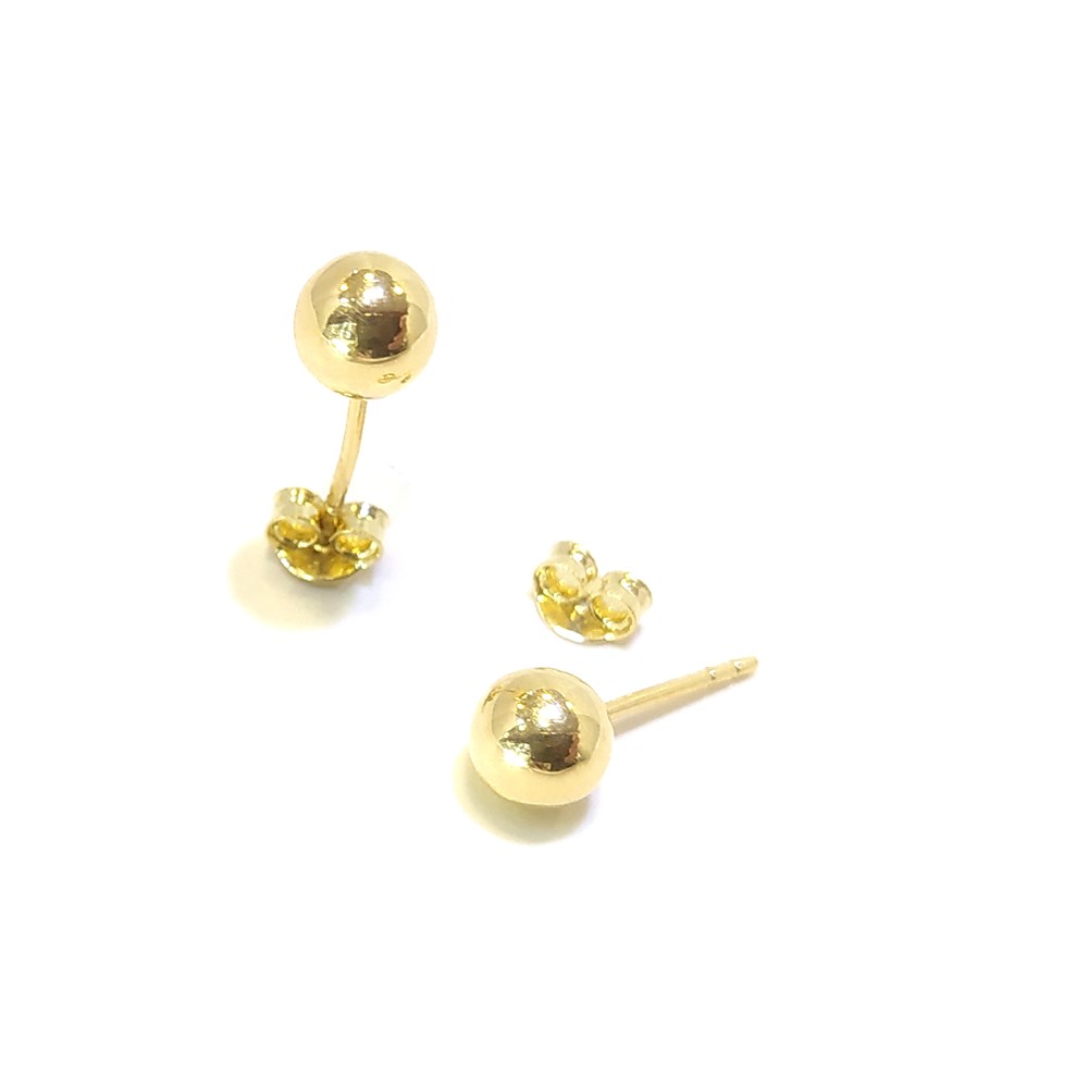 Klasik Top Vidalı Küpe 14 Ayar Altın