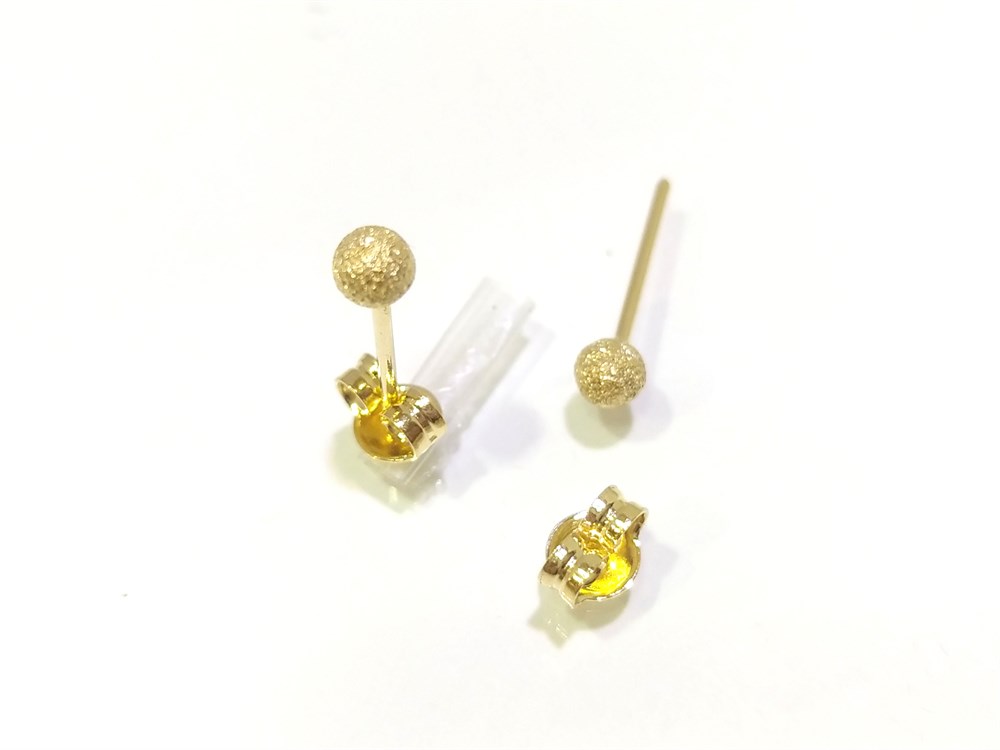 Kumlu Top Küpe  14 Ayar Altın