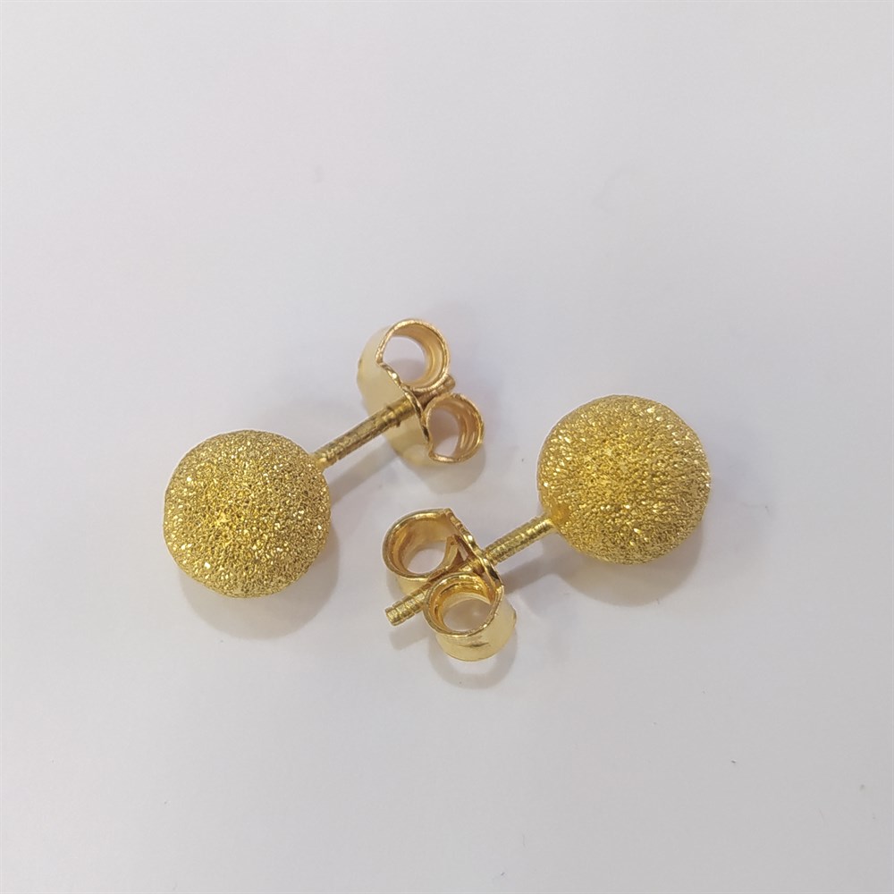 Kumlu Top Küpe  22 Ayar Altın