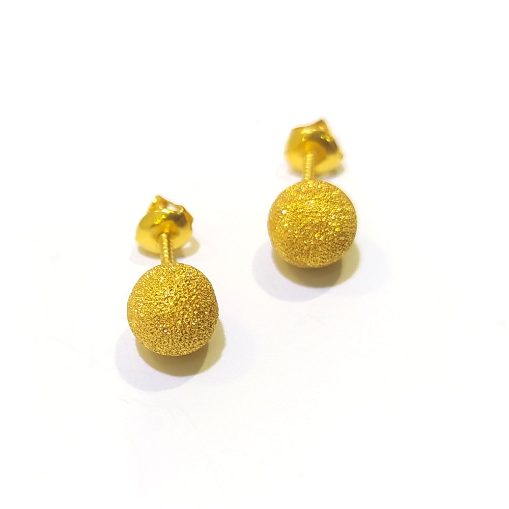 Kumlu Top Küpe  22 Ayar Altın