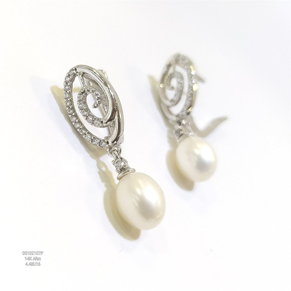 Lava İnci Küpe 14 Ayar Altın