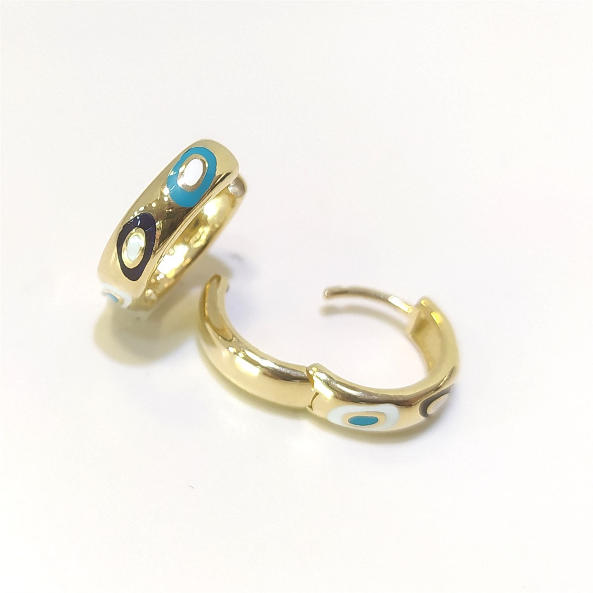 Mineli Halka Küpe 14 Ayar Altın