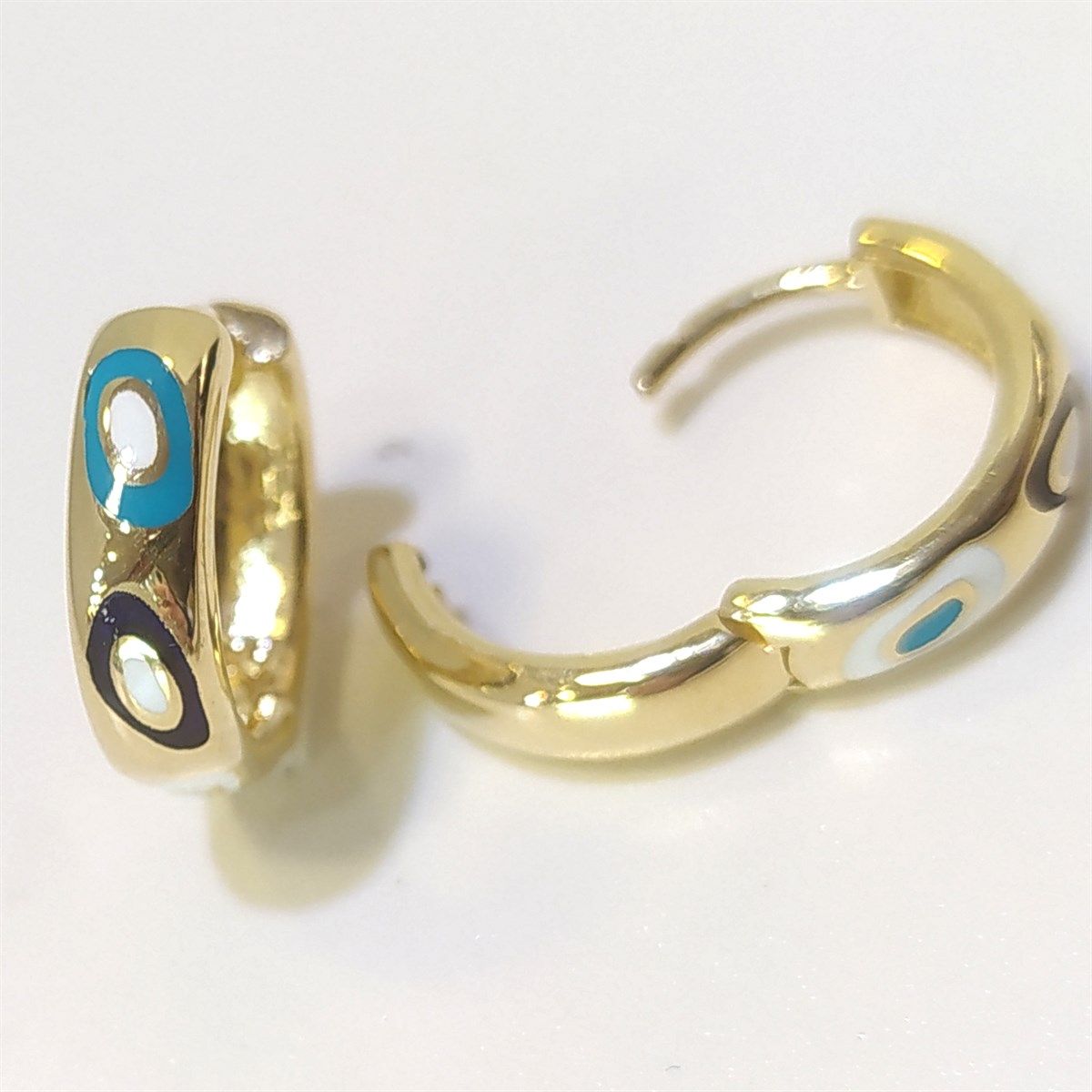 Mineli Halka Küpe 14 Ayar Altın