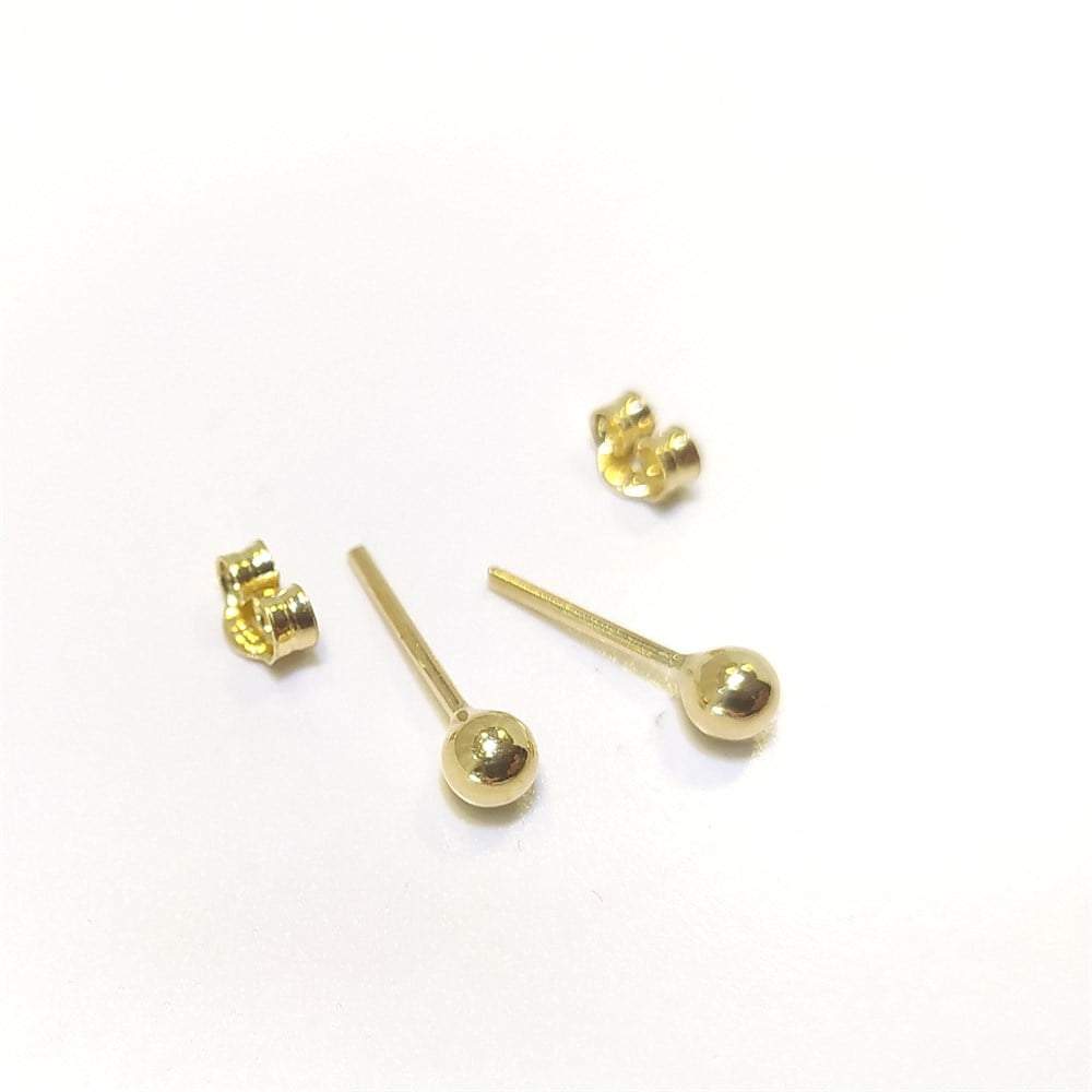 Nokta Top Vidalı Küpe 14 Ayar Altın