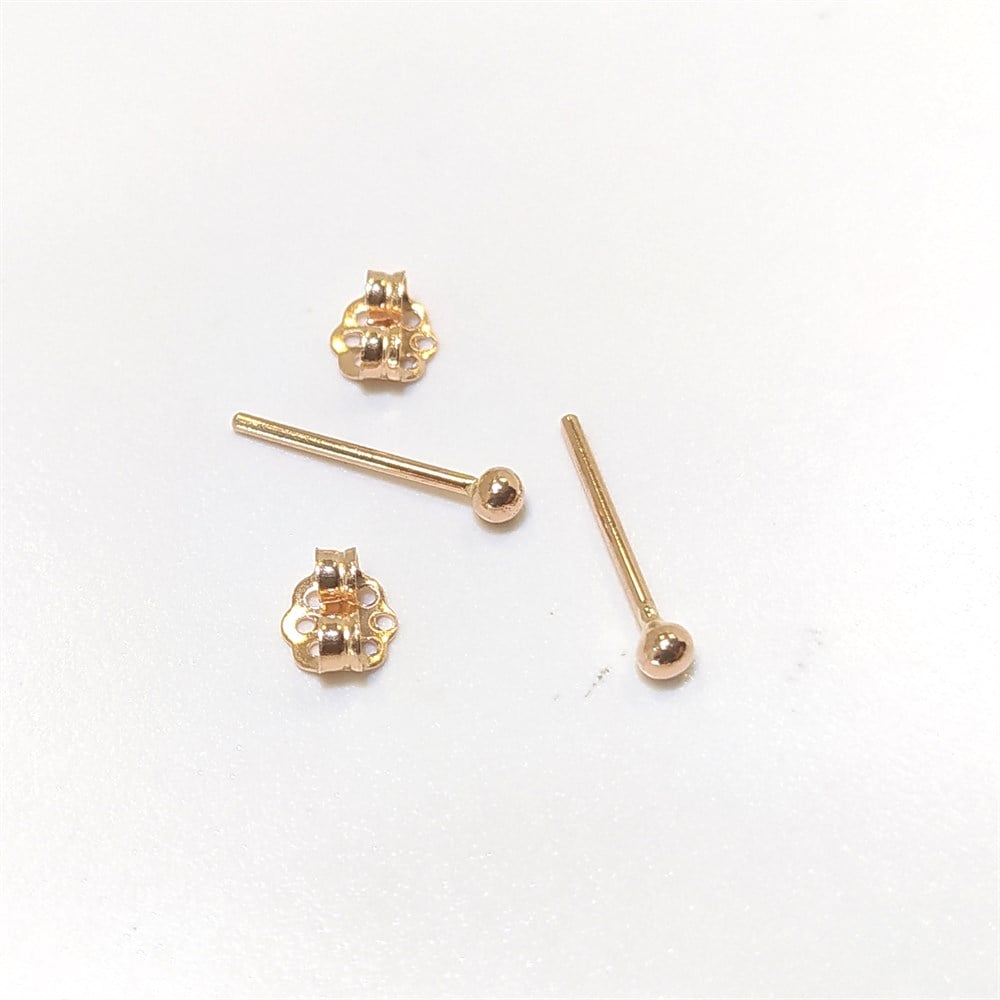 Nokta Top Vidalı Küpe 14 Ayar Altın