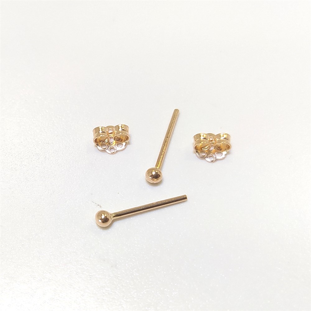 Nokta Top Vidalı Küpe 14 Ayar Altın