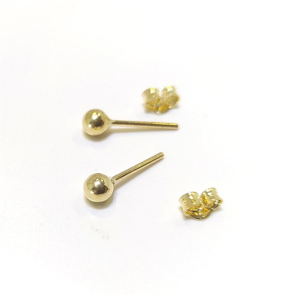 Nokta Top Vidalı Küpe 14 Ayar Altın