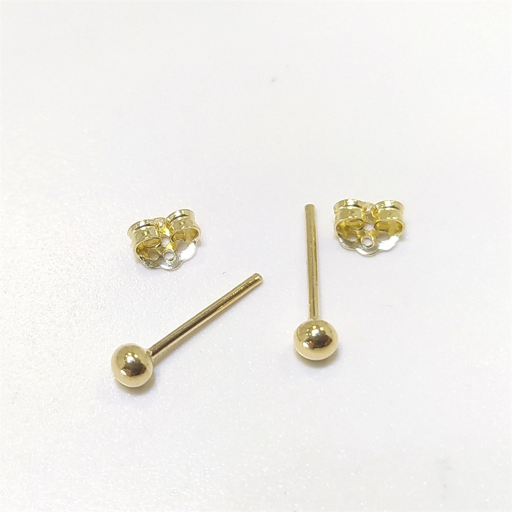 Nokta Top Vidalı Küpe 14 Ayar Altın