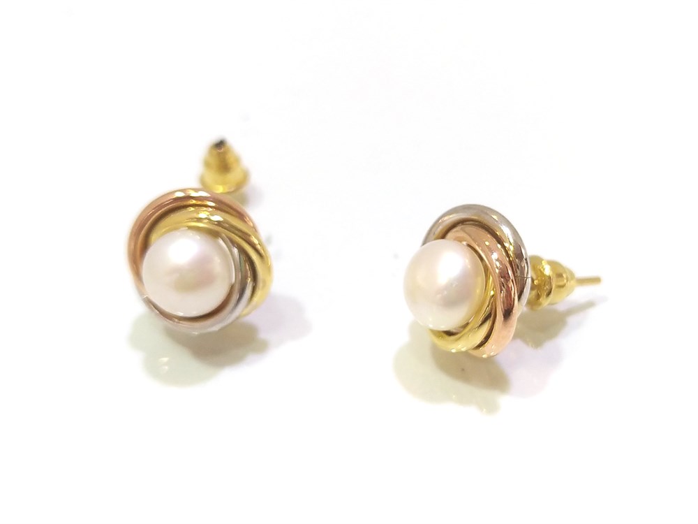 Olimpiyat  İnci Küpe 14 Ayar Altın