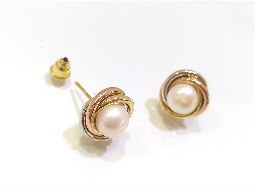 Olimpiyat  İnci Küpe 14 Ayar Altın