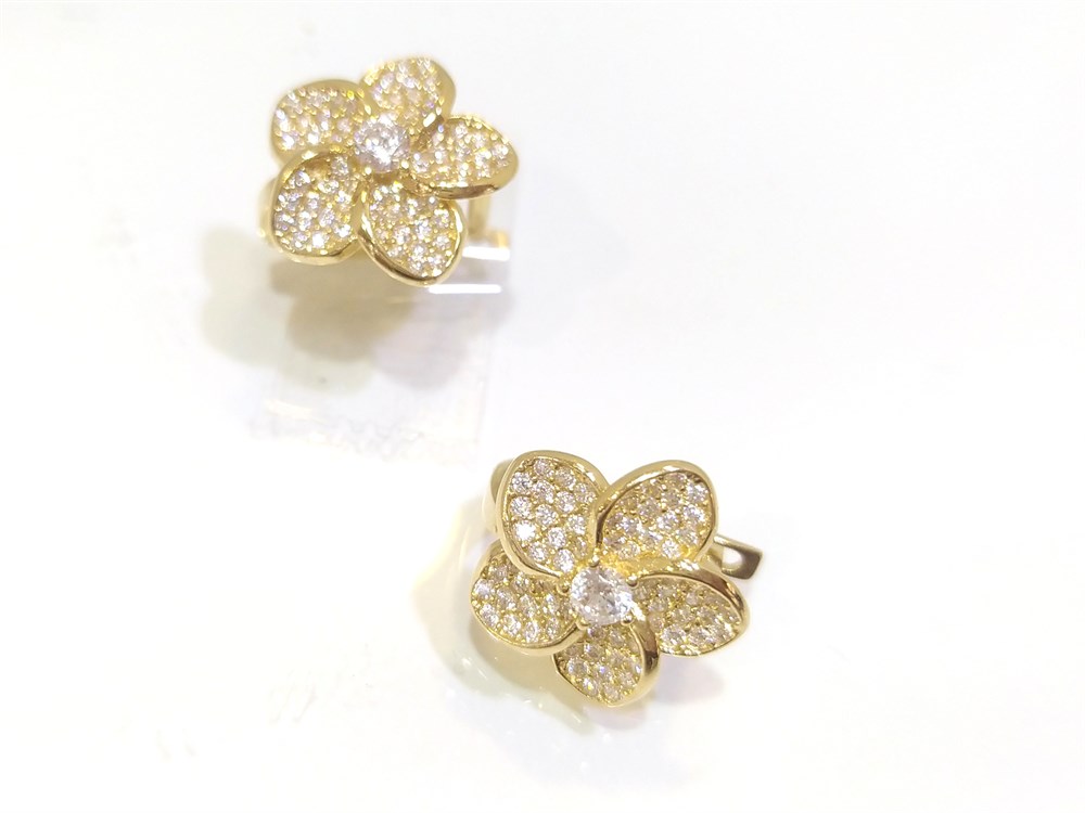 Papatya Küpe  14 Ayar Altın