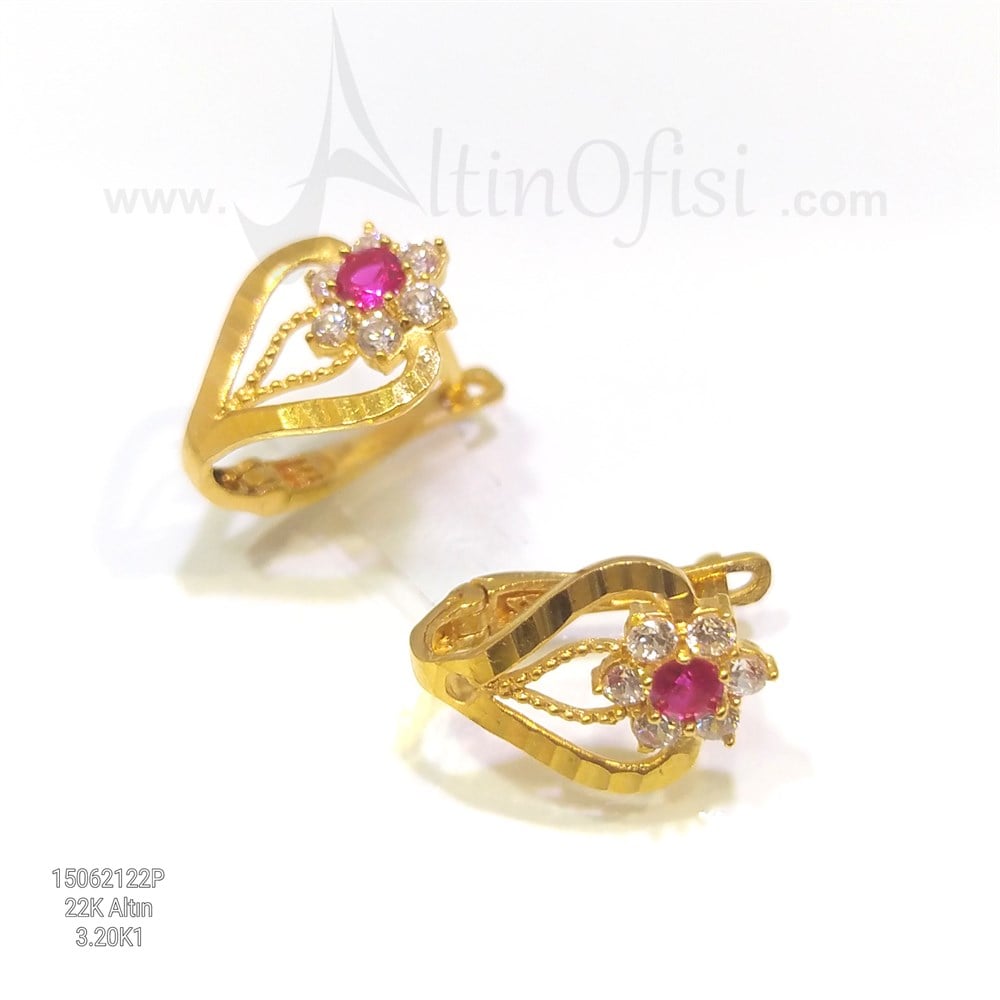 Papatya Küpe  22 Ayar Altın