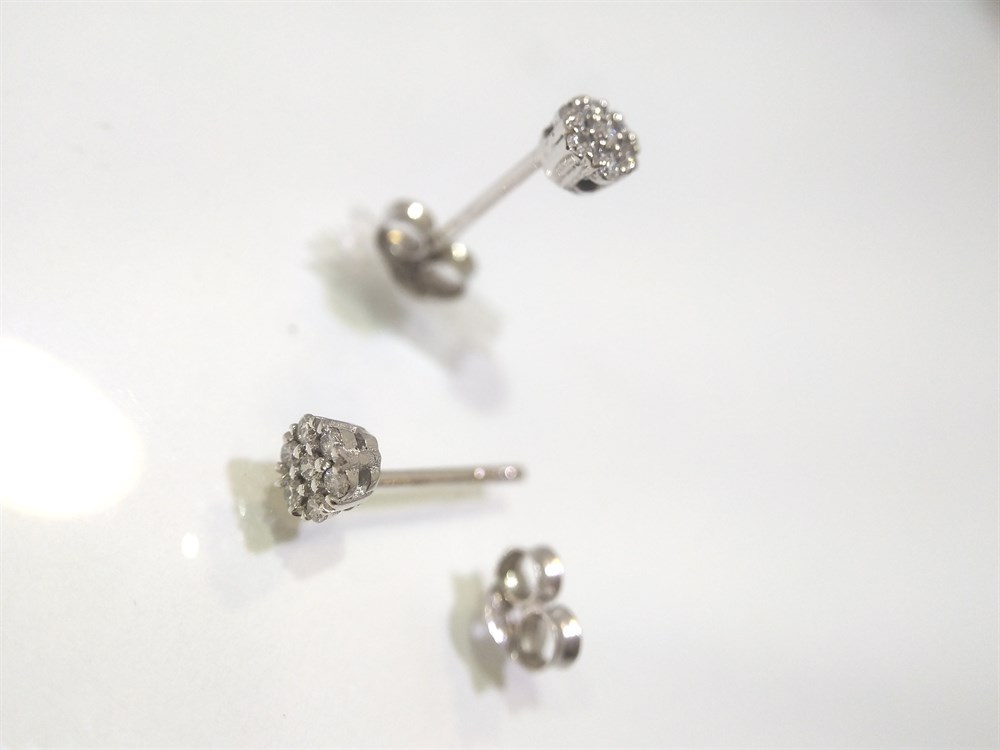 Pırlanta Kronet Tektaş Küpe 14 Ayar Altın