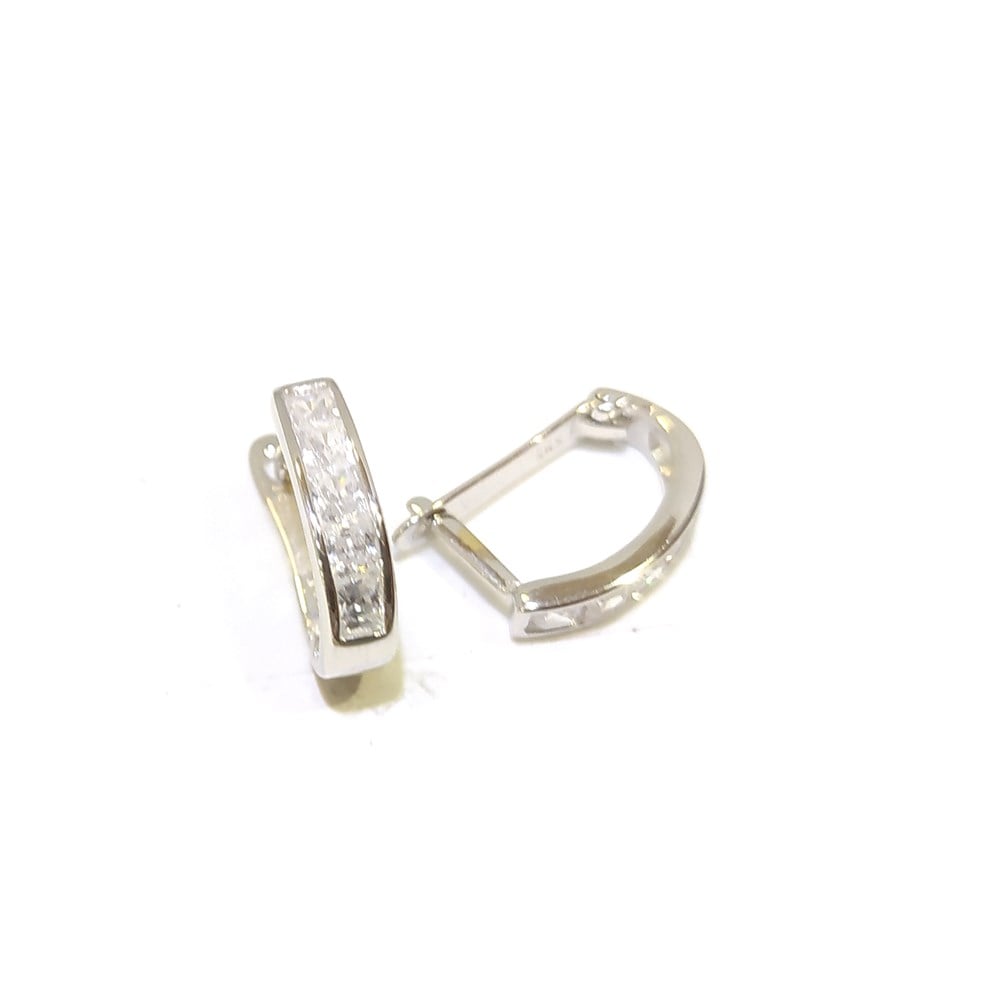 Prenses TAşlı Su Yolu Küpe 14 Ayar Altın