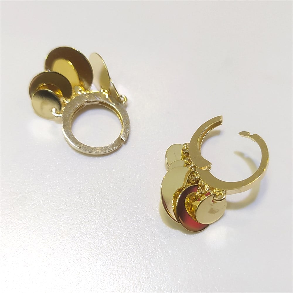 Pullu Shakira  Halka Küpe 14 Ayar Altın