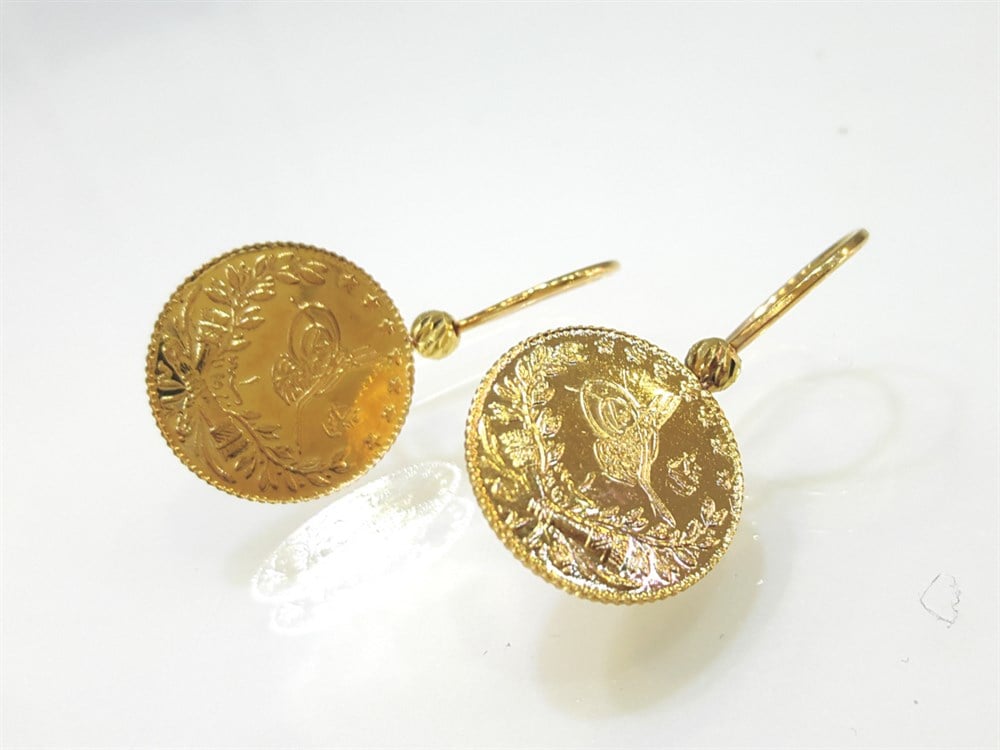 Reşat Çeyrekli Küpe 22 Ayar Altın 