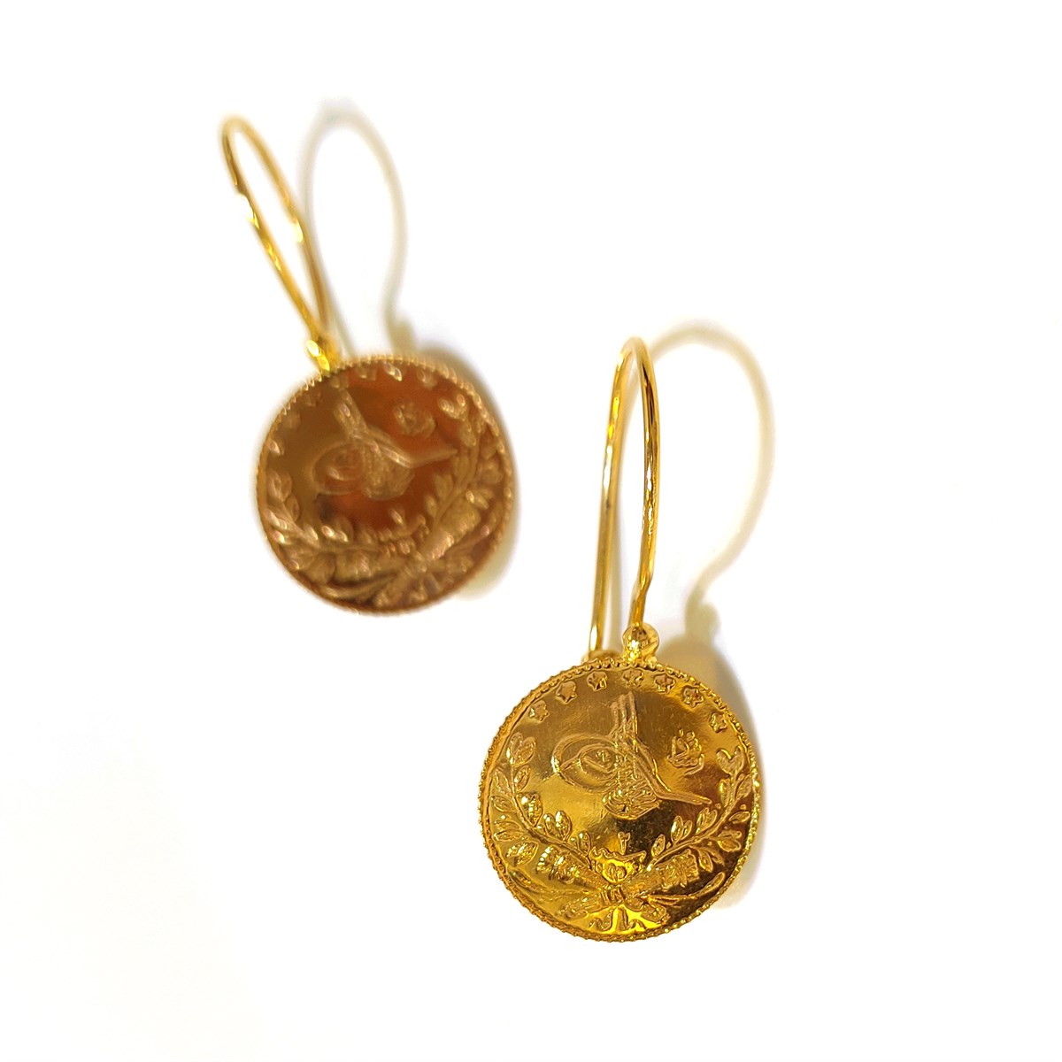 Reşat Çeyrekli Küpe 22 ve 14 Ayar Altın 