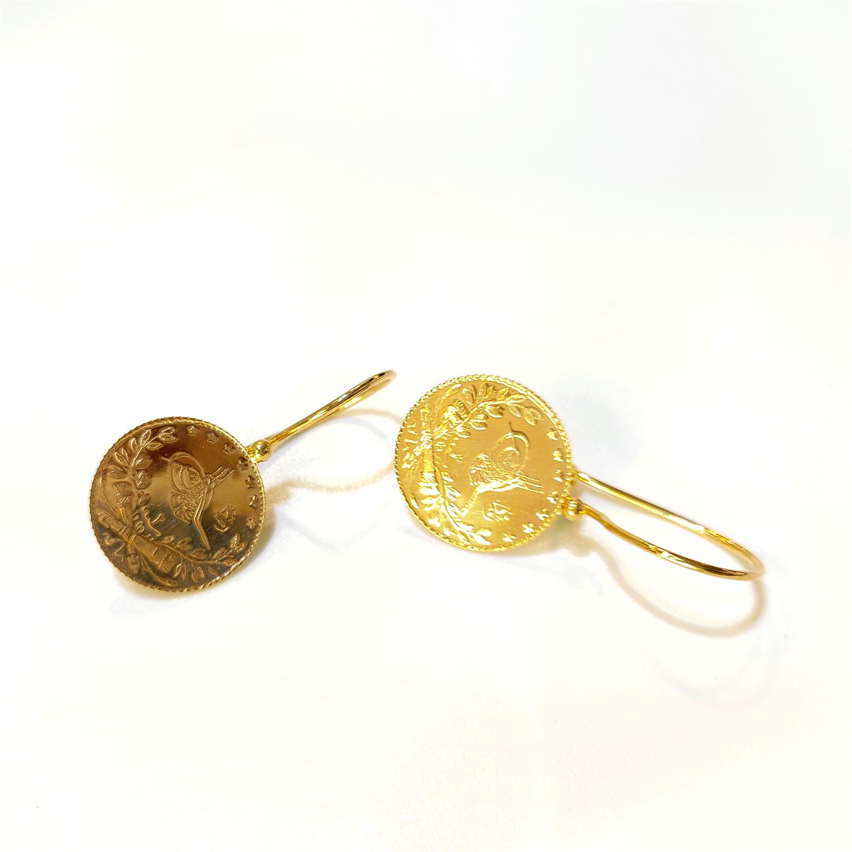 Reşat Çeyrekli Küpe 22 ve 14 Ayar Altın 