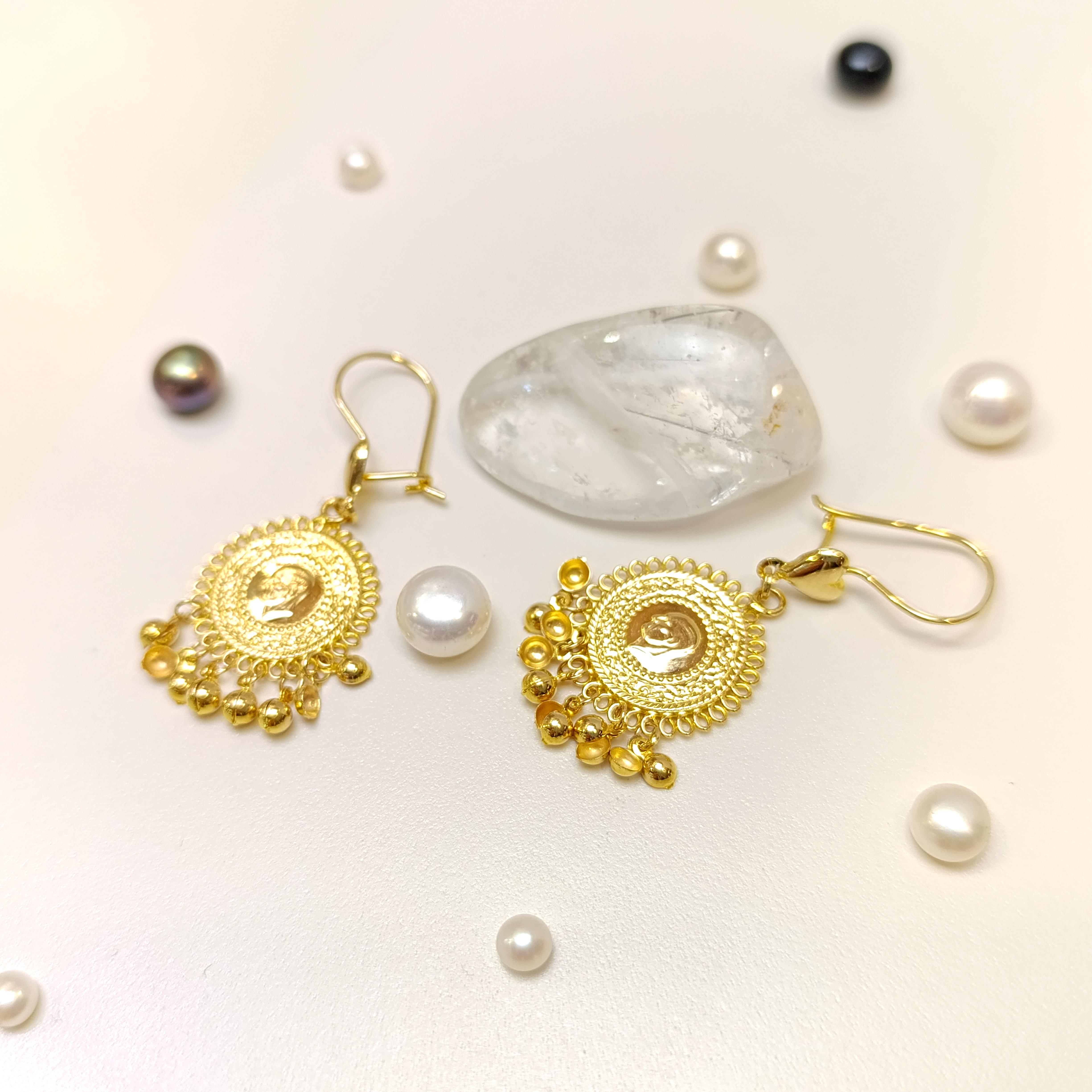 Salalanan Habbeli Küpe 14 Ayar Altın HD VİDEOLU