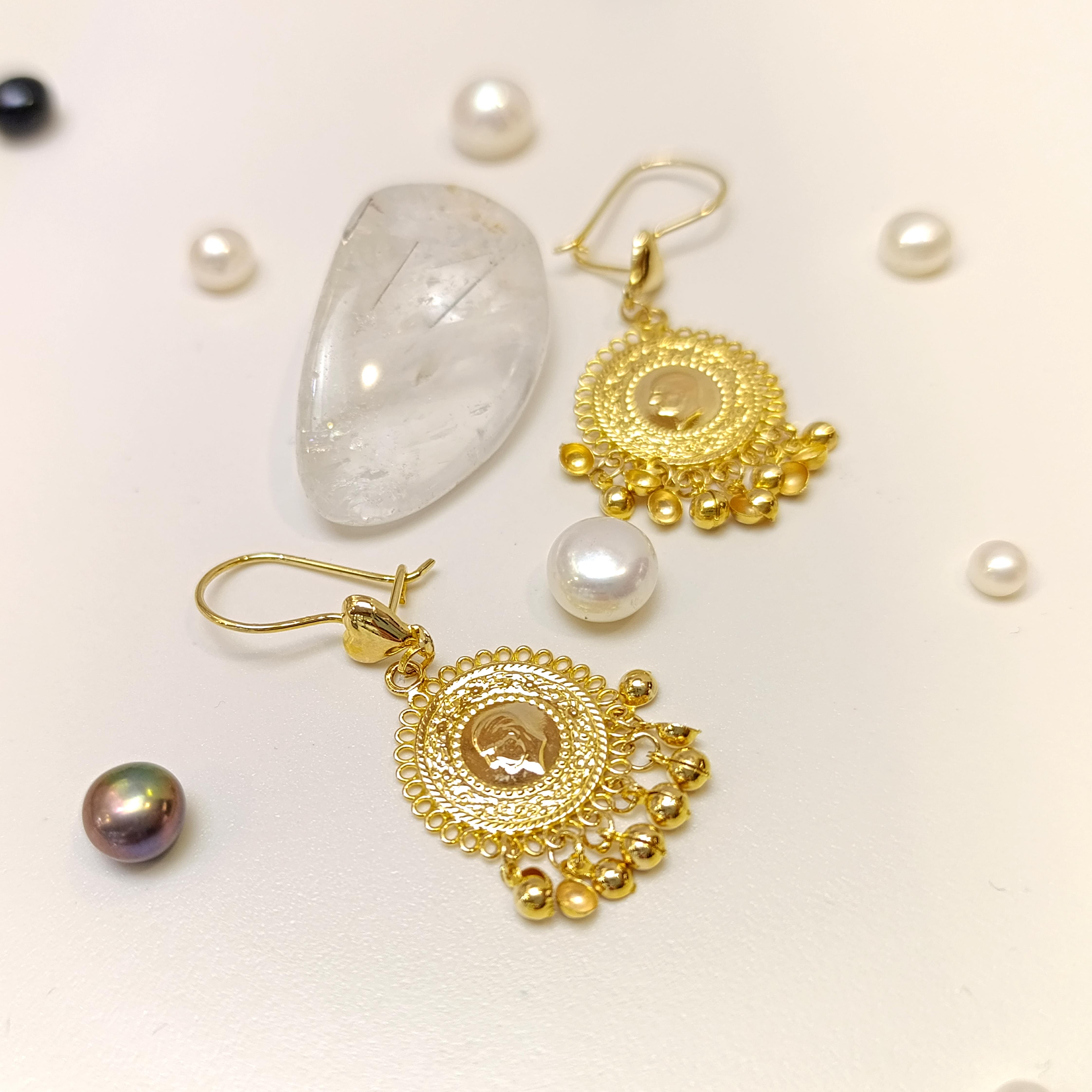 Salalanan Habbeli Küpe 14 Ayar Altın HD VİDEOLU