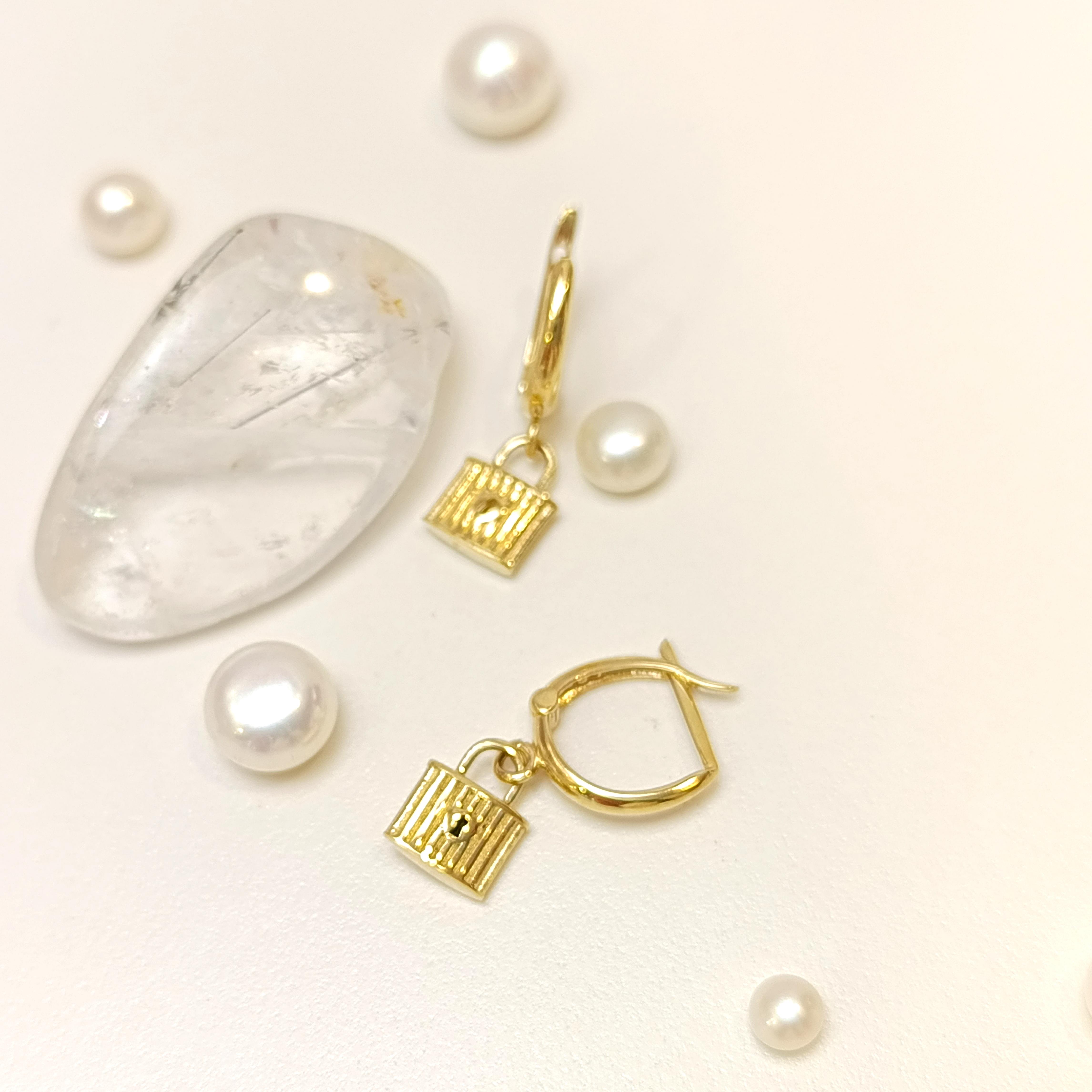 Sallanan Asma Kilit Küpe 14 Ayar Altın HD VİDEOLU