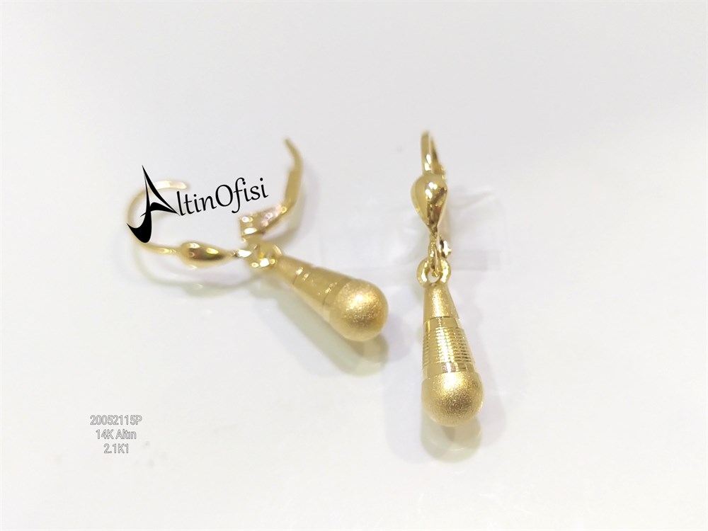 Sallanan Dasla Küpe 14 Ayar Altın