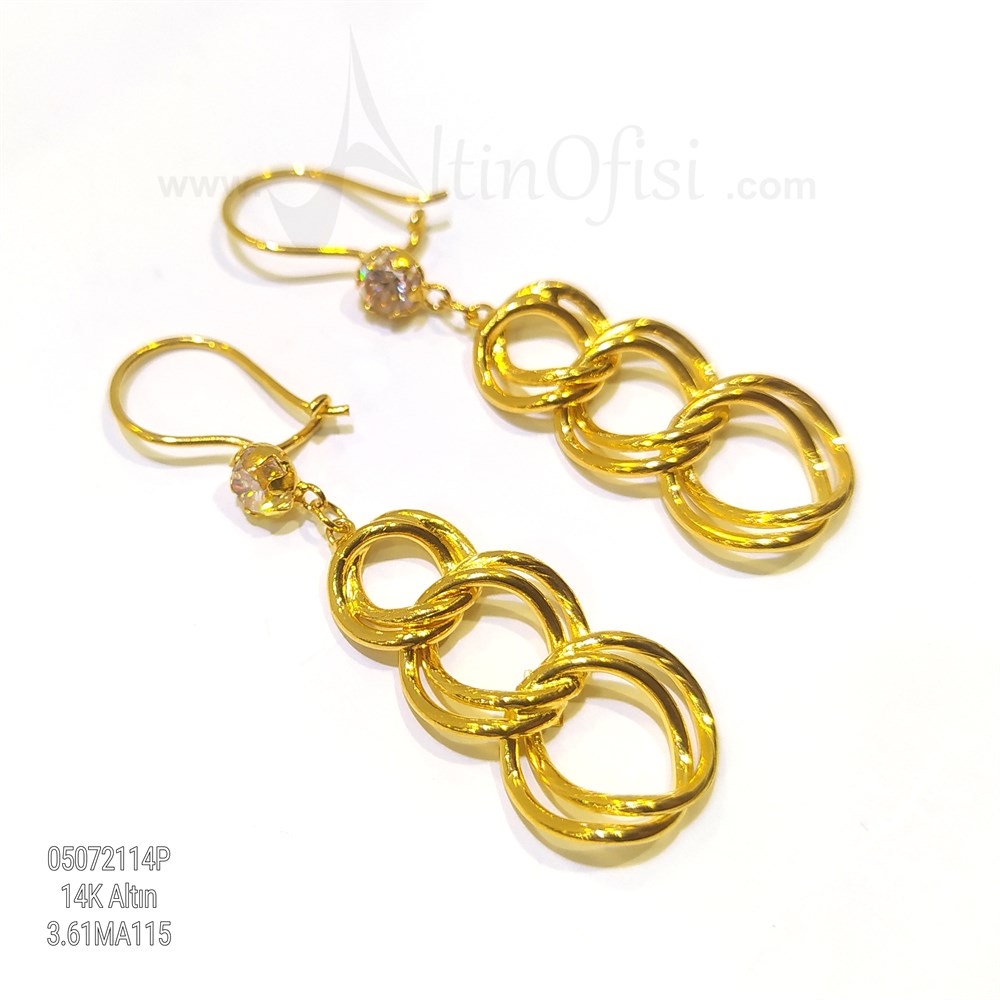 Saman Yolu Küpe 14 Ayar Altın