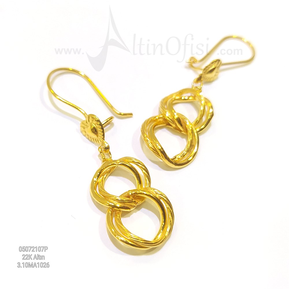 Saman Yolu Küpe  22 Ayar Altın