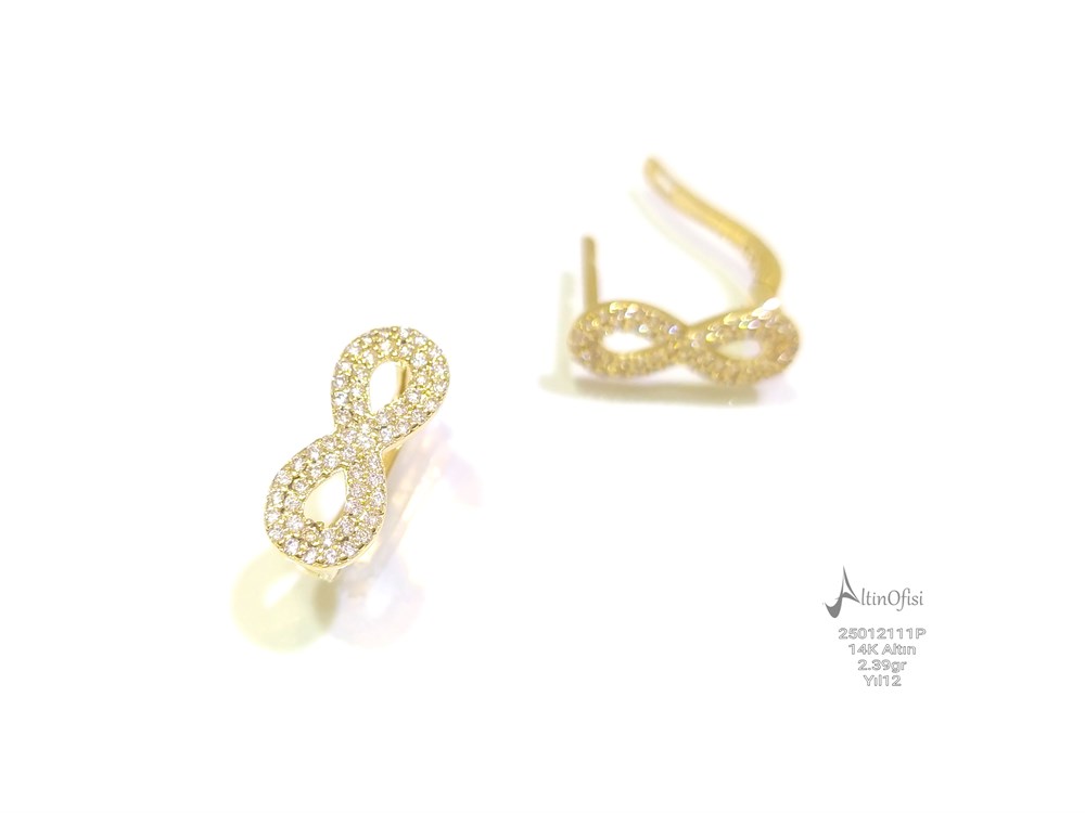 Sonsuzluk Küpe  14 Ayar Altın