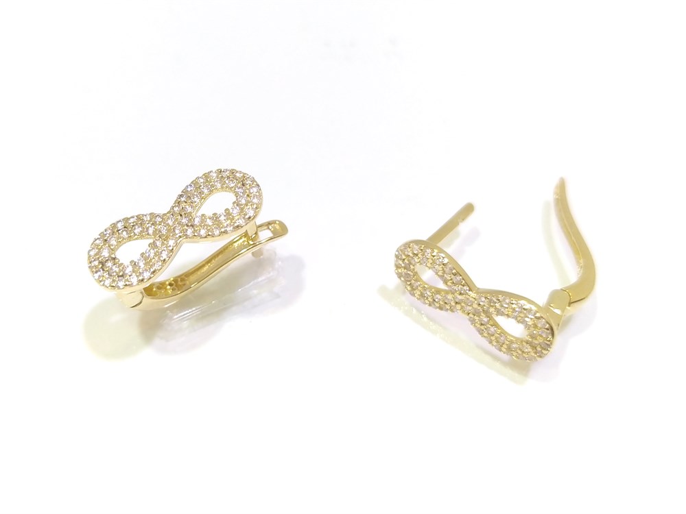 Sonsuzluk Küpe  14 Ayar Altın