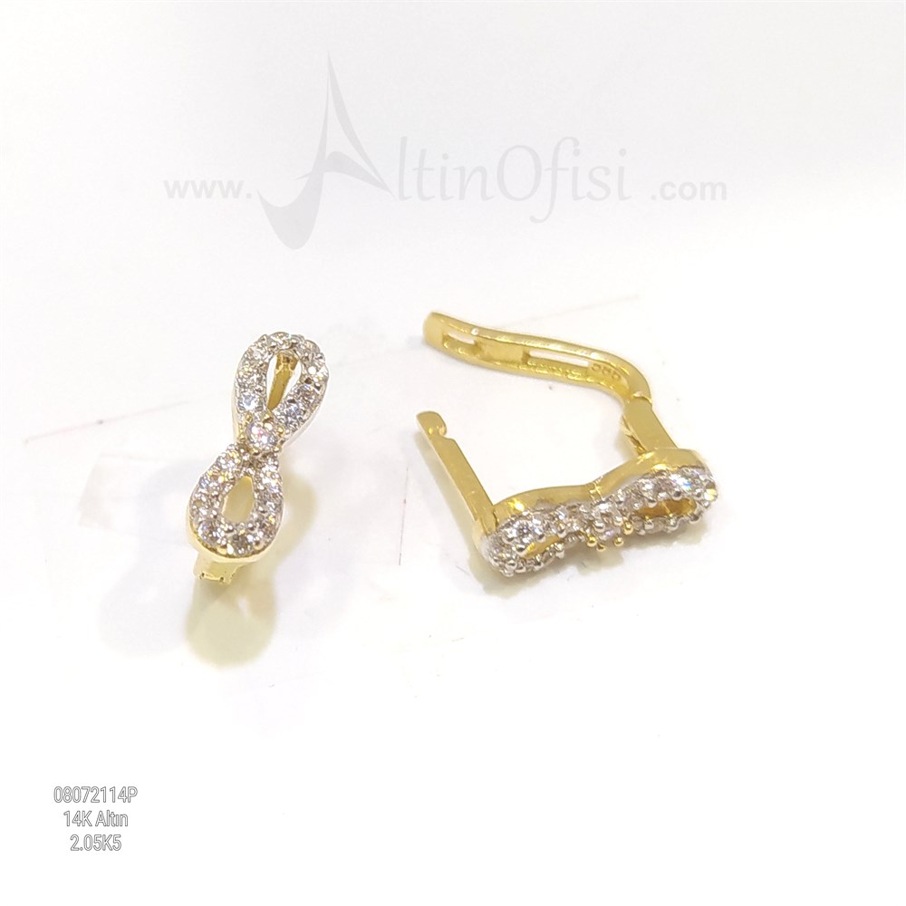 Sonsuzluk Küpe 14 Ayar Altın