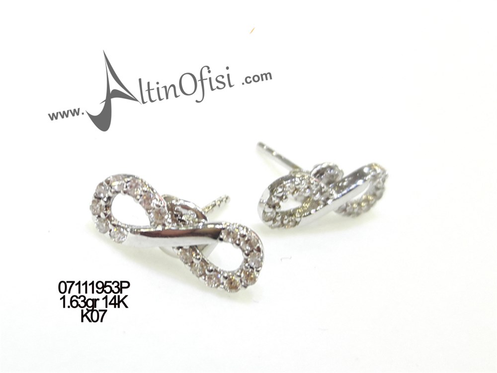 Sonsuzluk Küpe 14 Ayar Altın