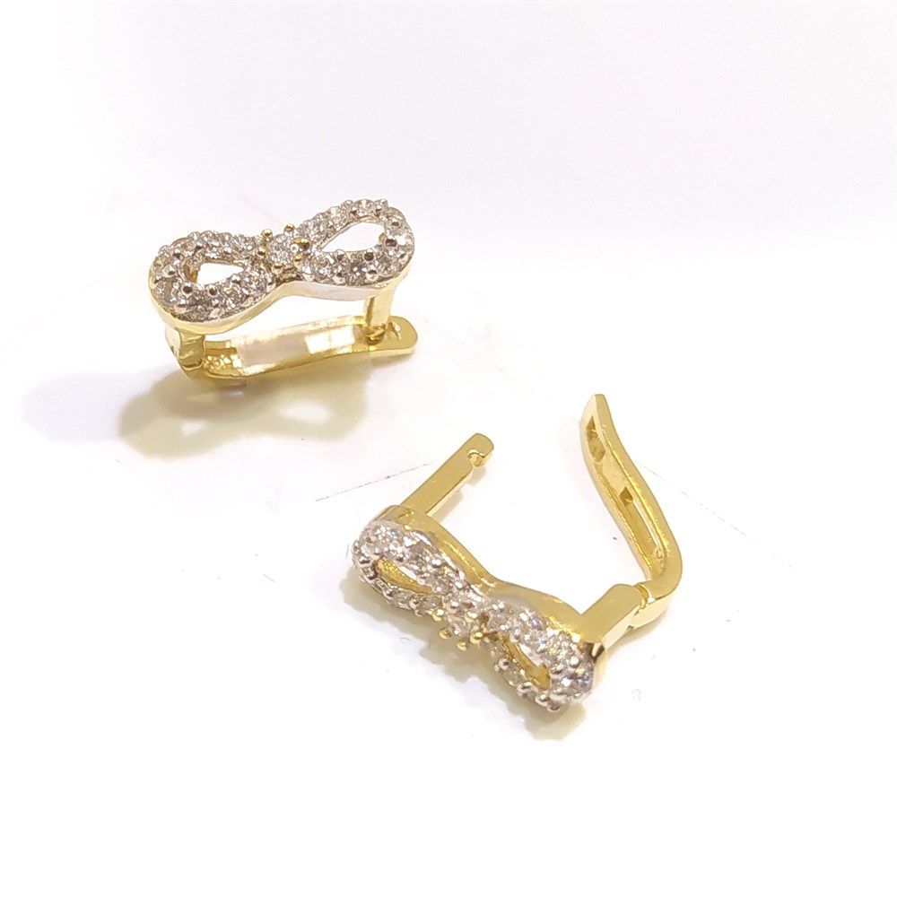 Sonsuzluk Küpe 14 Ayar Altın