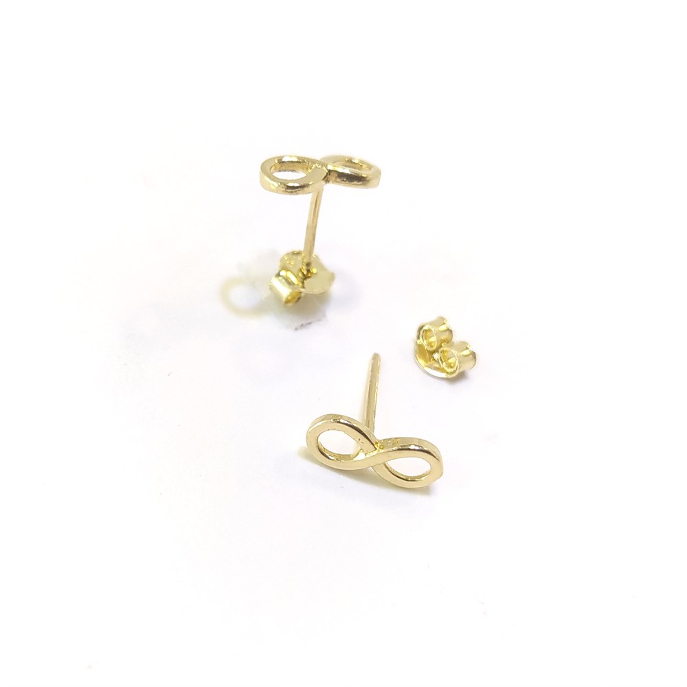 Sonsuzluk Vidalı Küpe 14 Ayar Altın