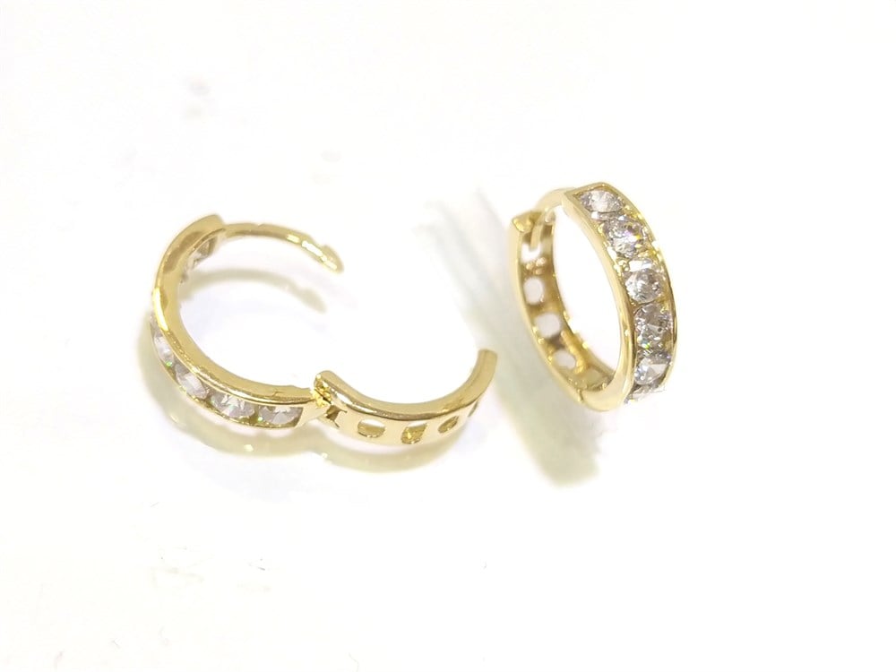 Su Yolu Halka Küpe  14 Ayar Altın