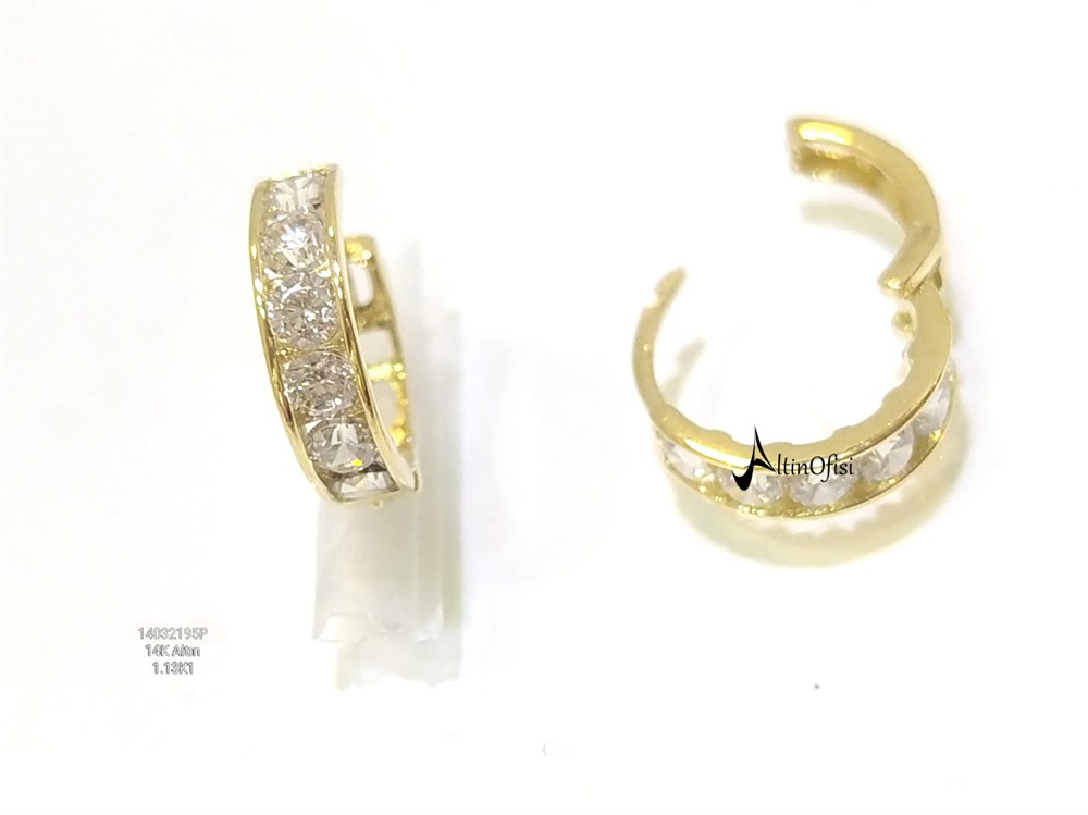 Su Yolu Halka Küpe  14 Ayar Altın